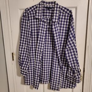 Purple checkered dress shirt